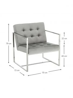 Westwing Collection Samt-Loungesessel Manhattan in Grau, B 70 x T 72 cm -Schlafzimmer Verkäufe 2022 Samt Loungesessel Manhattan in Grau 2