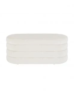 Westwing Collection Samt-Polsterbank Alto in Cremeweiß, B 110 x H 47 cm -Schlafzimmer Verkäufe 2022 Samt Polsterbank Alto in Cremeweiss 4