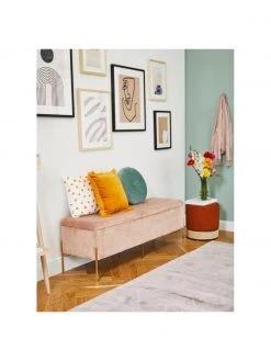 Schlafzimmer Verkäufe 2022 -Schlafzimmer Verkäufe 2022 Samt Polsterbank Harper mit Stauraum in Rosa 1