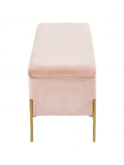 Westwing Collection Samt-Polsterbank Harper mit Stauraum in Rosa, B 140 x H 45 cm -Schlafzimmer Verkäufe 2022 Samt Polsterbank Harper mit Stauraum in Rosa 5