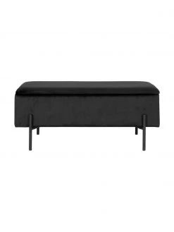 Samt-Polsterbank Woldorf in Schwarz mit Stauraum, B 95 x H 46 cm -Schlafzimmer Verkäufe 2022 Samt Polsterbank Woldorf in Schwarz mit Stauraum 4