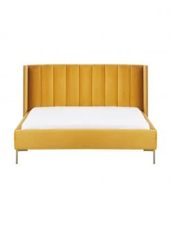 Westwing Collection Samt-Polsterbett Dusk in Gelb, 140 x 200 cm 9 Westwing Collection Samt-Polsterbett Dusk in Gelb, 140 x 200 cm -Schlafzimmer Verkäufe 2022 Samt Polsterbett Dusk in Gelb 3