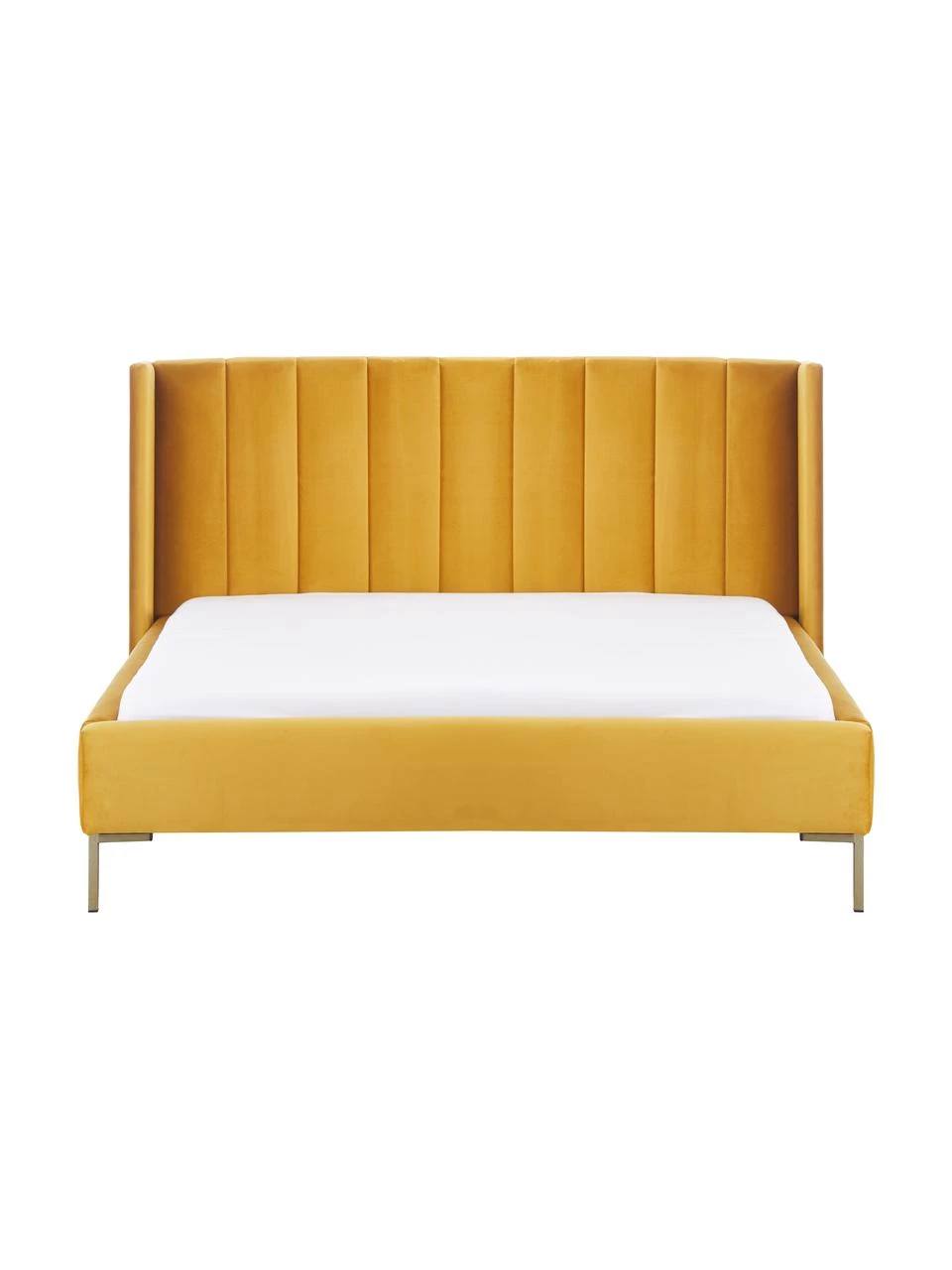 Westwing Collection Samt-Polsterbett Dusk in Gelb, 140 x 200 cm 4 Westwing Collection Samt-Polsterbett Dusk in Gelb, 140 x 200 cm – Bild 4