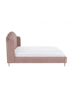 Westwing Collection Samt-Polsterbett Glamour in Altrosa, 160 x 200 cm -Schlafzimmer Verkäufe 2022 Samt Polsterbett Glamour in Altrosa 3