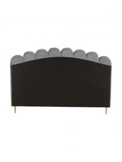 Westwing Collection Samt-Polsterbett Glamour in Grau, 160 x 200 cm -Schlafzimmer Verkäufe 2022 Samt Polsterbett Glamour in Grau 5