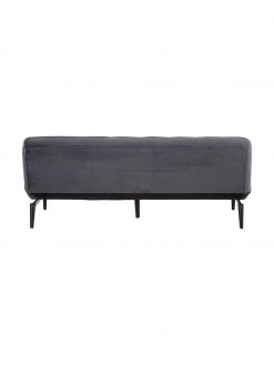Samt-Schlafsofa Hayley in Grau mit Holz-Füßen, ausklappbar, B 200 x T 89 cm -Schlafzimmer Verkäufe 2022 Samt Schlafsofa Hayley in Grau mit Holz Fussen ausklappbar 5
