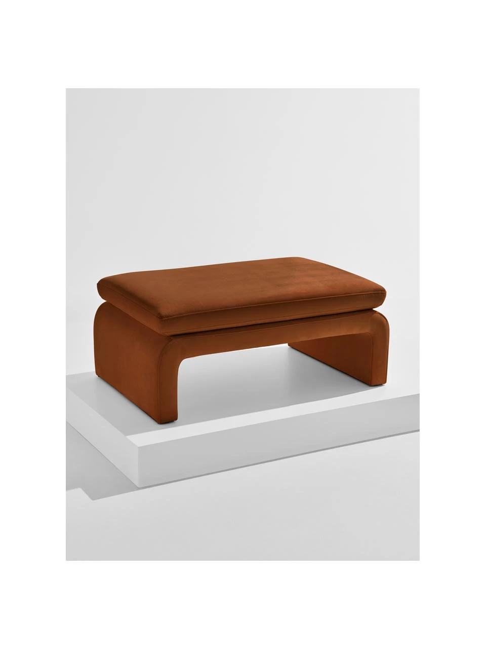 Samt-Sitzbank Mika in Braun, B 105 x H 45 cm 2 Samt-Sitzbank Mika in Braun, B 105 x H 45 cm – Bild 2