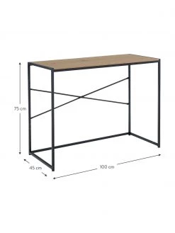 Schmaler Schreibtisch Seaford aus Holz und Metall, B 100 x T 45 cm 8 Schmaler Schreibtisch Seaford aus Holz und Metall, B 100 x T 45 cm -Schlafzimmer Verkäufe 2022 Schmaler Schreibtisch Seaford aus Holz und Metall 2