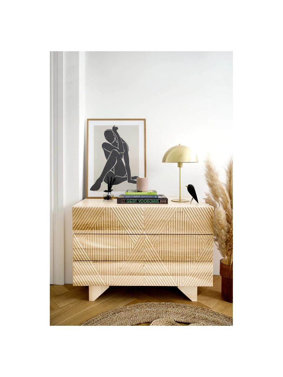 Westwing Collection Schubladenkommode Louis aus massivem Eschenholz, B 100 x H 75 cm 2 Westwing Collection Schubladenkommode Louis aus massivem Eschenholz, B 100 x H 75 cm – Bild 2