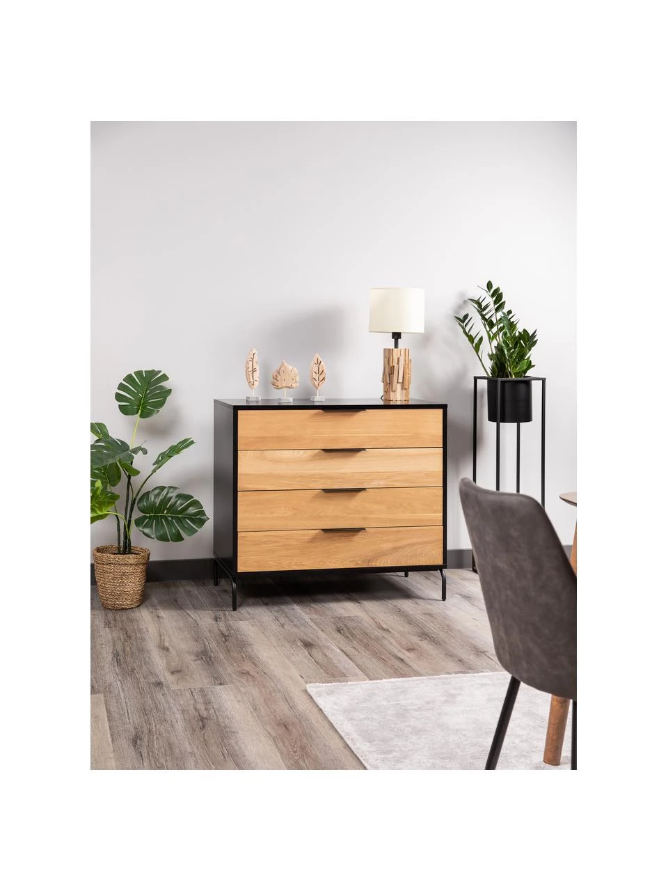 Schubladenkommode Stellar aus Eichenholzfurnier, B 100 x H 90 cm 2 Schubladenkommode Stellar aus Eichenholzfurnier, B 100 x H 90 cm – Bild 2