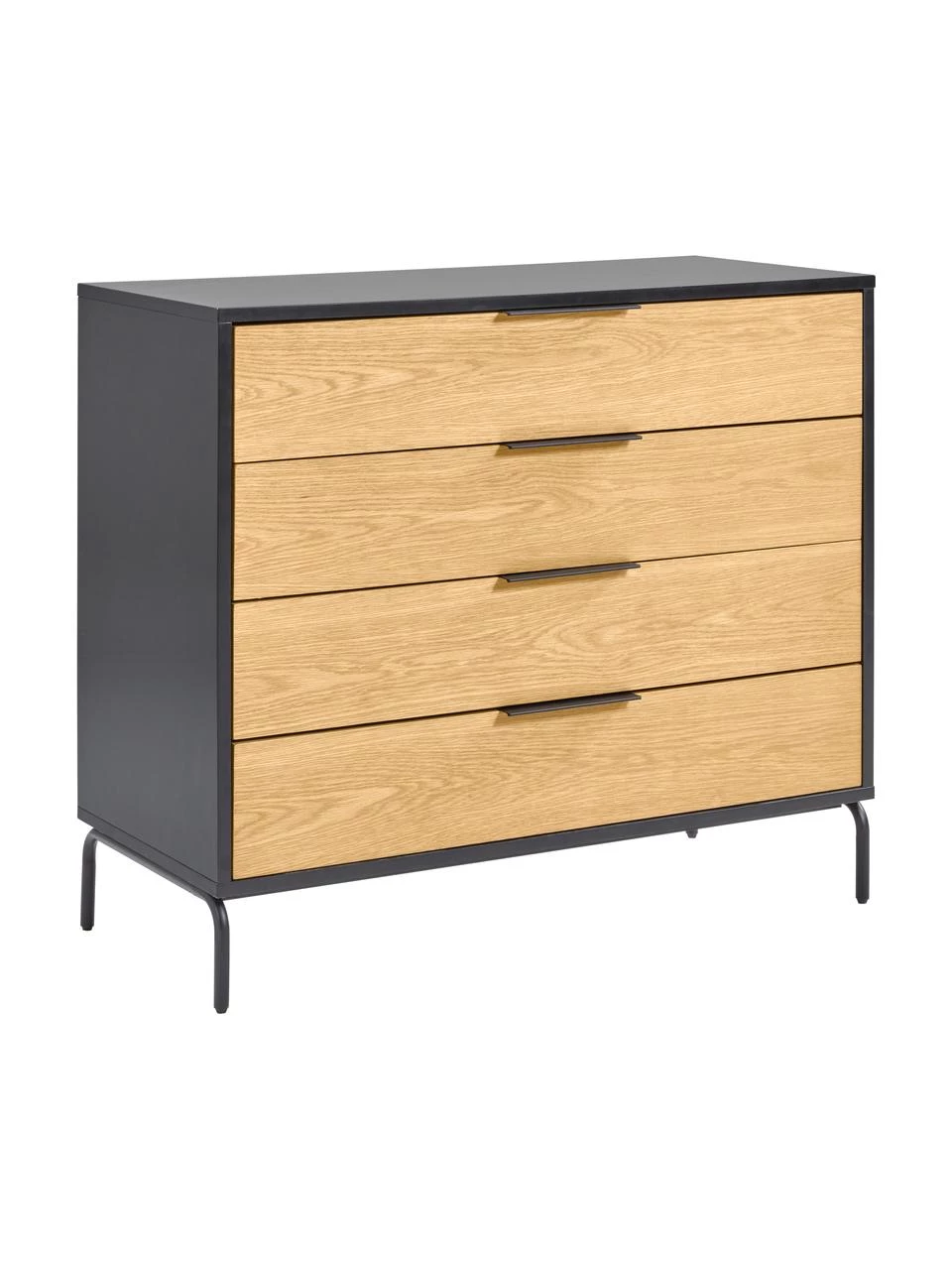 Schubladenkommode Stellar aus Eichenholzfurnier, B 100 x H 90 cm 1 Schubladenkommode Stellar aus Eichenholzfurnier, B 100 x H 90 cm