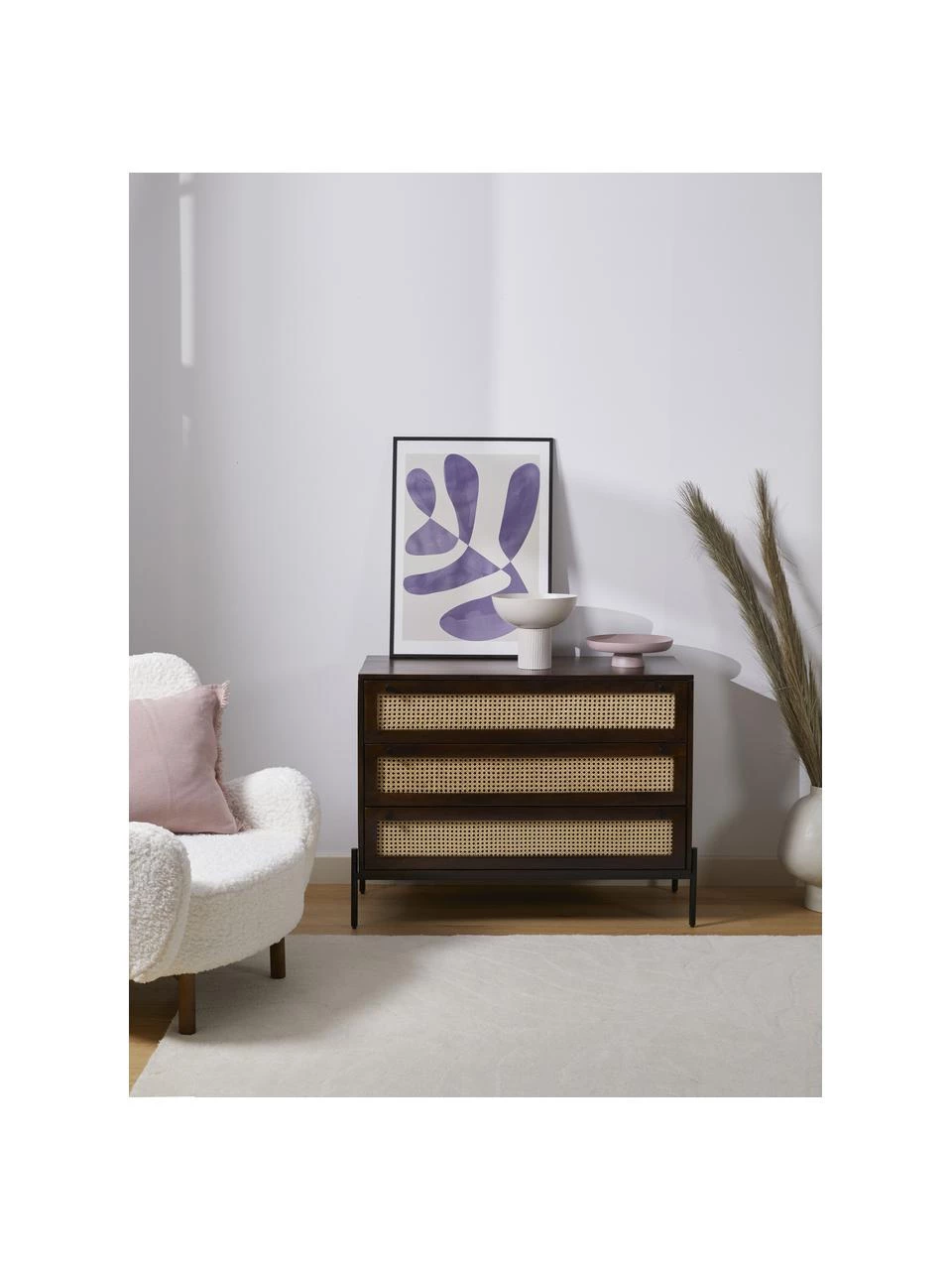 Westwing Collection Schubladenkommode Vienna mit Wiener Geflecht in Dunkelbraun, B 105 x H 78 cm 4 Westwing Collection Schubladenkommode Vienna mit Wiener Geflecht in Dunkelbraun, B 105 x H 78 cm – Bild 4