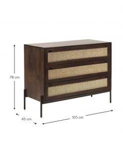 Westwing Collection Schubladenkommode Vienna mit Wiener Geflecht in Dunkelbraun, B 105 x H 78 cm 10 Westwing Collection Schubladenkommode Vienna mit Wiener Geflecht in Dunkelbraun, B 105 x H 78 cm -Schlafzimmer Verkäufe 2022 Schubladenkommode Vienna mit Wiener Geflecht in Dunkelbraun 4