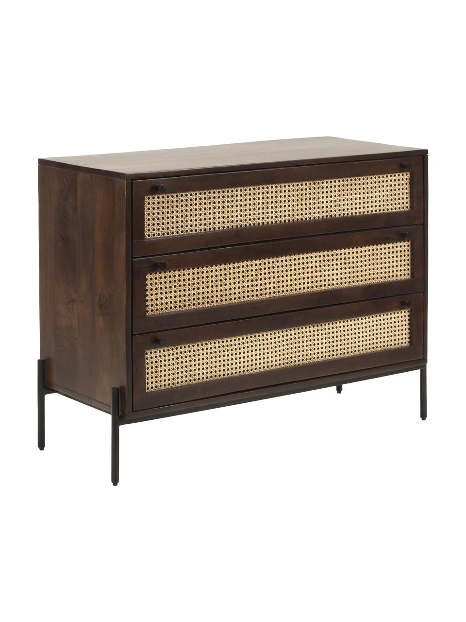Westwing Collection Schubladenkommode Vienna mit Wiener Geflecht in Dunkelbraun, B 105 x H 78 cm 1 Westwing Collection Schubladenkommode Vienna mit Wiener Geflecht in Dunkelbraun, B 105 x H 78 cm