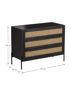 Westwing Collection Schubladenkommode Vienna mit Wiener Geflecht in Schwarz, B 105 x H 78 cm 10 Westwing Collection Schubladenkommode Vienna mit Wiener Geflecht in Schwarz, B 105 x H 78 cm -Schlafzimmer Verkäufe 2022 Schubladenkommode Vienna mit Wiener Geflecht in Schwarz 4