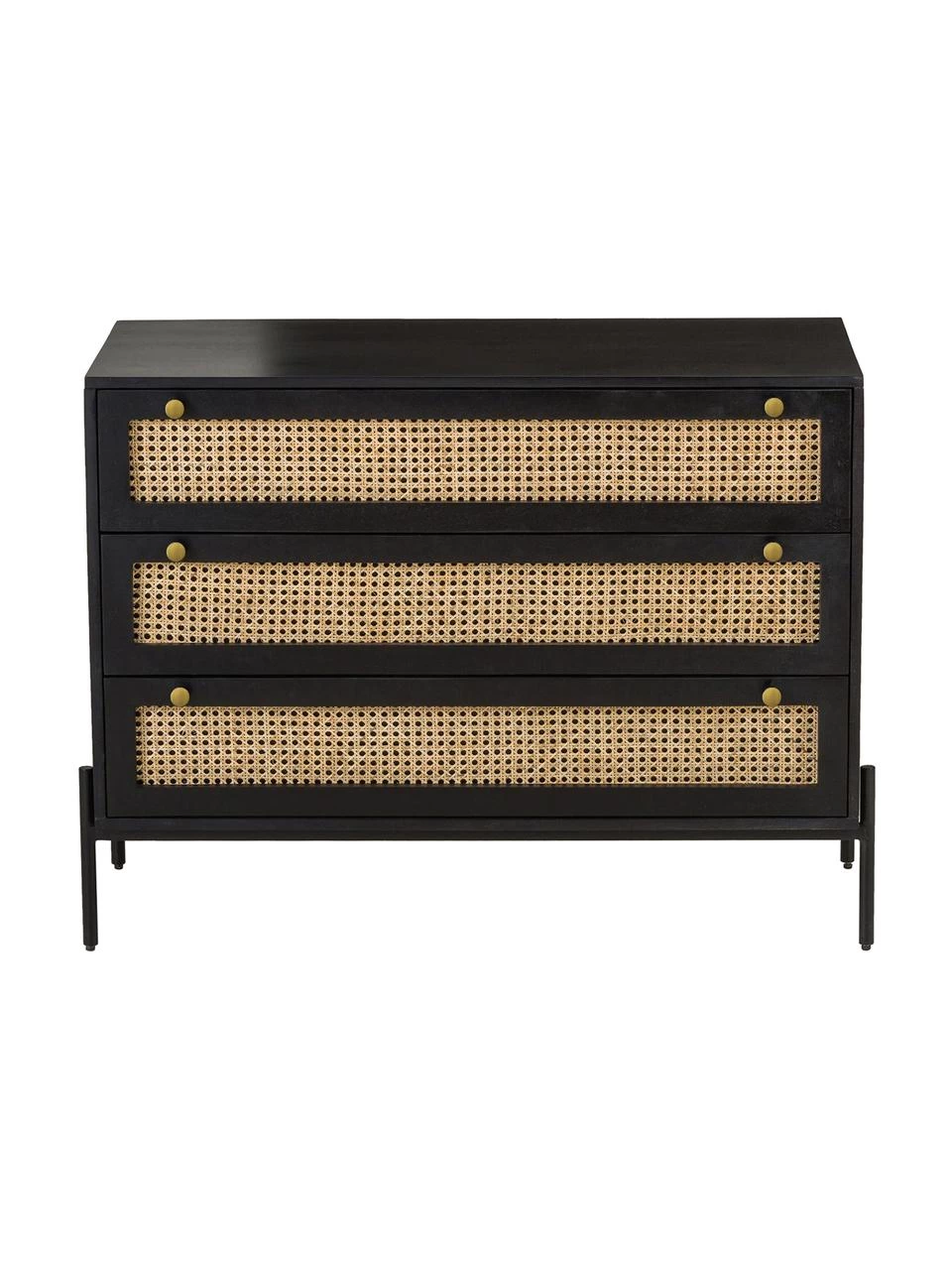 Westwing Collection Schubladenkommode Vienna mit Wiener Geflecht in Schwarz, B 105 x H 78 cm 6 Westwing Collection Schubladenkommode Vienna mit Wiener Geflecht in Schwarz, B 105 x H 78 cm – Bild 6