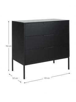 Schwarze Kommode Adam mit Schubladen, B 94 x H 93 cm 8 Schwarze Kommode Adam mit Schubladen, B 94 x H 93 cm -Schlafzimmer Verkäufe 2022 Schwarze Kommode Adam mit Schubladen 2