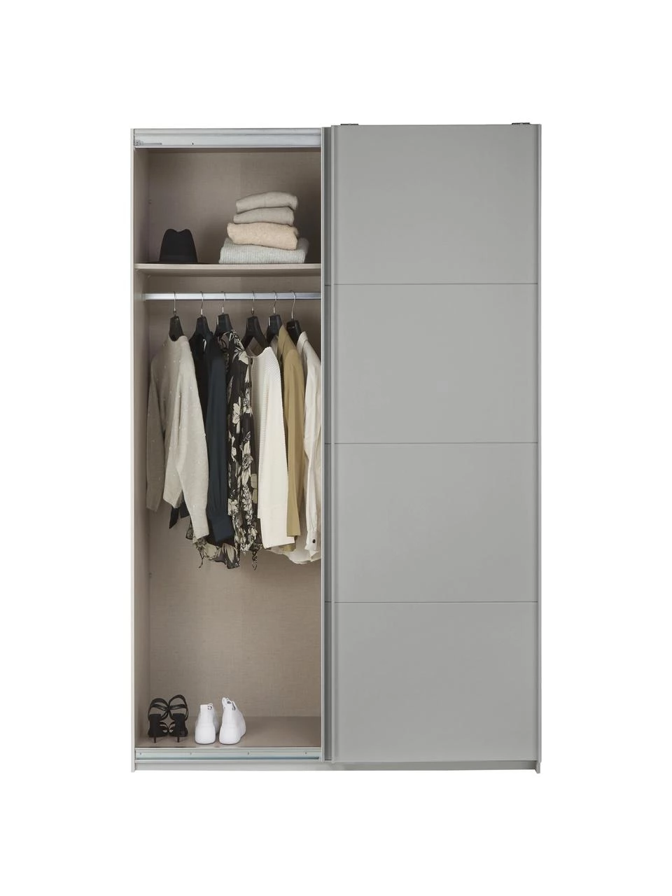 Schwebetürenschrank Mia in Grau, 2-türig, B 135 x H 210 cm 3 Schwebetürenschrank Mia in Grau, 2-türig, B 135 x H 210 cm – Bild 3