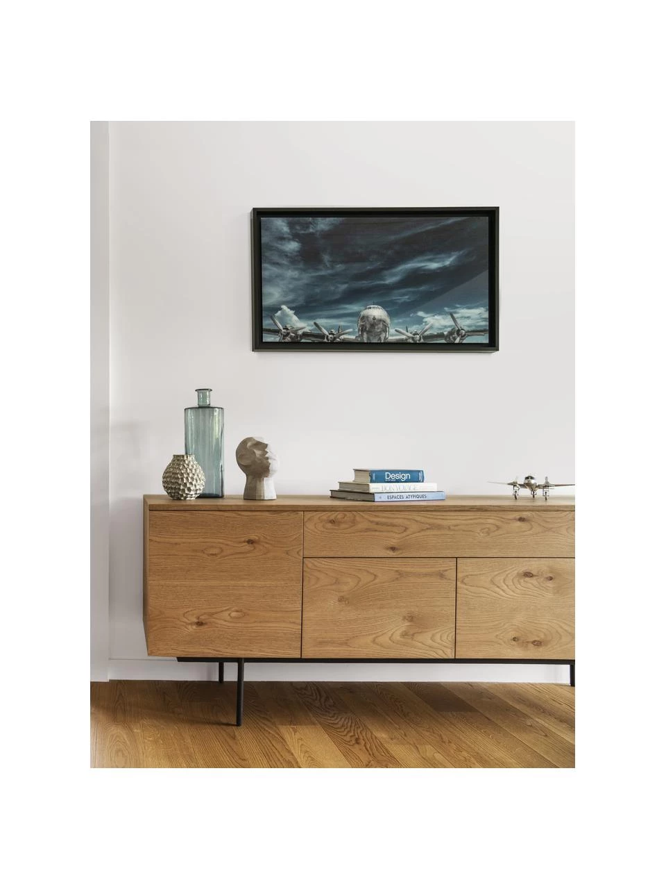 Sideboard Allure mit Schublade und Türen aus Eichenholzfurnier, B 200 x H 75 cm 2 Sideboard Allure mit Schublade und Türen aus Eichenholzfurnier, B 200 x H 75 cm – Bild 2