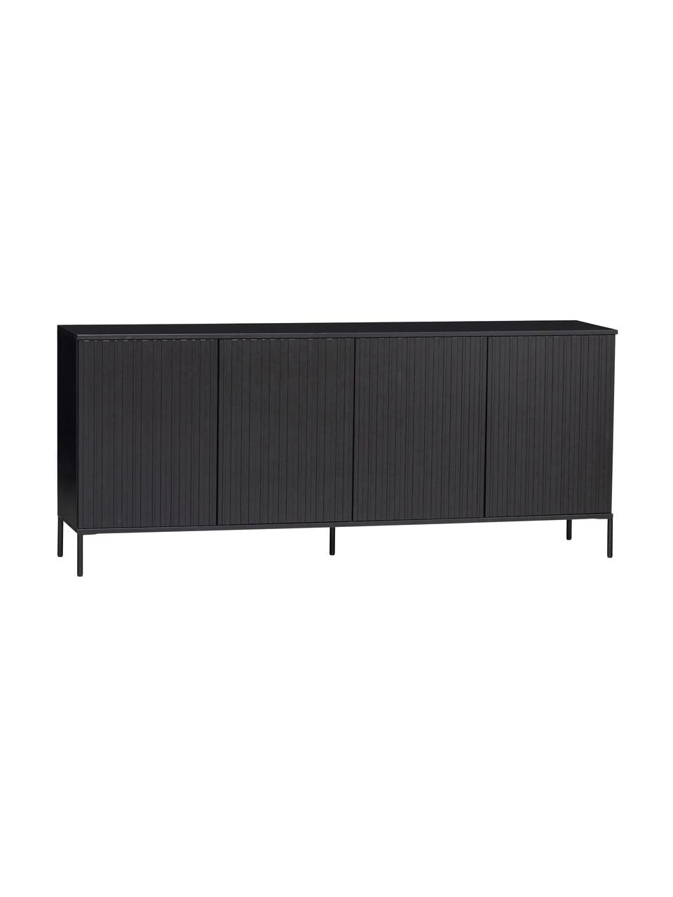 Sideboard Avourio mit geriffelter Front aus Kiefernholz, 4-türig, B 200 x H 85 cm 1 Sideboard Avourio mit geriffelter Front aus Kiefernholz, 4-türig, B 200 x H 85 cm