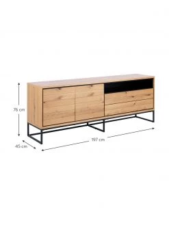 Sideboard Dalarna mit Türen und Eichenholzfurnier, B 197 x H 76 cm -Schlafzimmer Verkäufe 2022 Sideboard Dalarna mit Turen und Eichenholzfurnier 2
