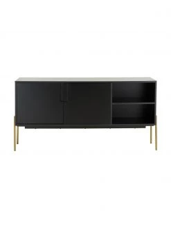 Westwing Collection Sideboard Jesper mit T&uuml;ren in Schwarz, B 160 x H 80 cm -Schlafzimmer Verkäufe 2022 Sideboard Jesper mit Turen in Schwarz 3