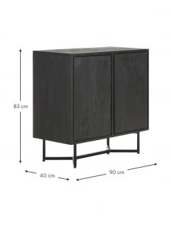 Westwing Collection Sideboard Luca aus Massivholz in Schwarz, B 90 x H 83 cm -Schlafzimmer Verkäufe 2022 Sideboard Luca aus Massivholz in Schwarz 3