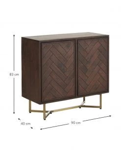 Westwing Collection Sideboard Luca aus Massivholz mit Fischgr&auml;t-Muster, B 90 x H 83 cm -Schlafzimmer Verkäufe 2022 Sideboard Luca aus Massivholz mit Fischgrat Muster 2