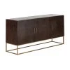 Westwing Collection Sideboard Lyle mit Türen aus massivem Mangoholz, B 150 x H 72 cm