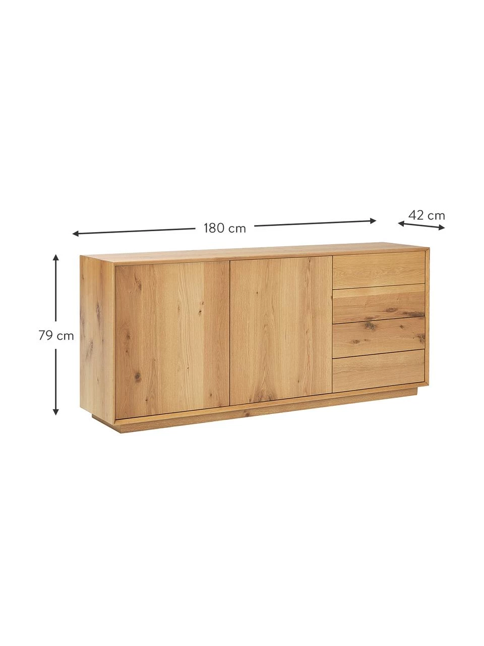 Westwing Collection Sideboard Noel aus Eschenholzfurnier, B 180 x H 79 cm 3 Westwing Collection Sideboard Noel aus Eschenholzfurnier, B 180 x H 79 cm – Bild 3