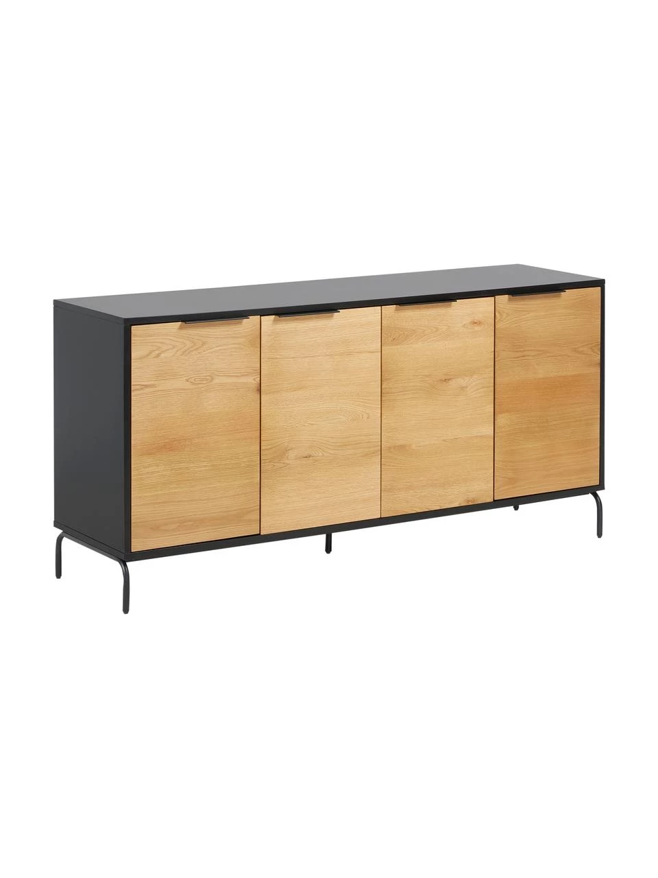 Sideboard Stellar mit Türen aus Eichenholzfurnier, B 165 x H 80 cm 1 Sideboard Stellar mit Türen aus Eichenholzfurnier, B 165 x H 80 cm
