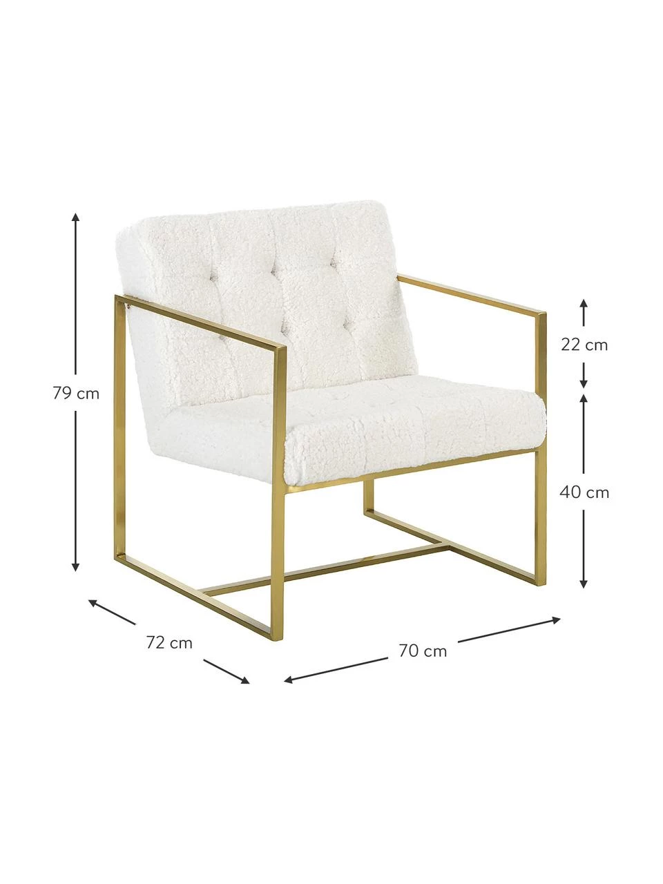 Westwing Collection Teddy-Loungesessel Manhattan in Cremeweiß, B 70 x T 72 cm 3 Westwing Collection Teddy-Loungesessel Manhattan in Cremeweiß, B 70 x T 72 cm – Bild 3