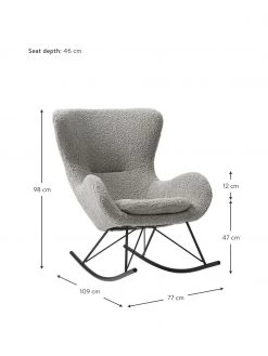 Westwing Collection Teddy-Schaukelstuhl Wing in Grau mit Metall-Füßen, B 77 x H 109 cm 8 Westwing Collection Teddy-Schaukelstuhl Wing in Grau mit Metall-Füßen, B 77 x H 109 cm -Schlafzimmer Verkäufe 2022 Teddy Schaukelstuhl Wing in Grau mit Metall Fussen 2
