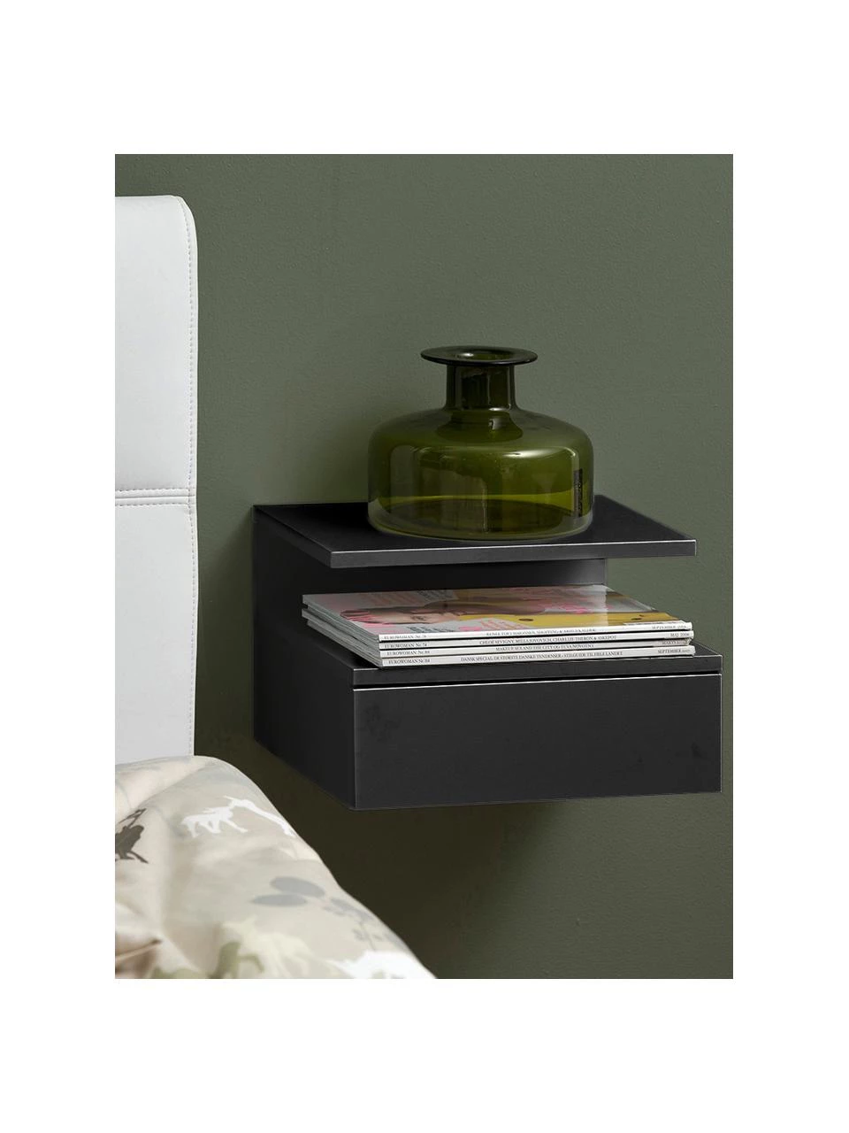 Wand-Nachttisch Ashlan mit Schublade, B 35 x H 23 cm 2 Wand-Nachttisch Ashlan mit Schublade, B 35 x H 23 cm – Bild 2