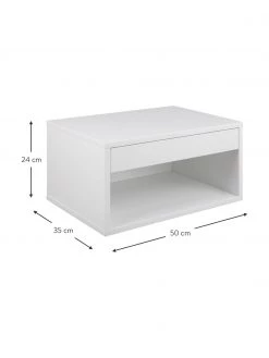 Wand-Nachttisch Cholet in Weiß mit Schublade, B 50 x H 24 cm 8 Wand-Nachttisch Cholet in Weiß mit Schublade, B 50 x H 24 cm -Schlafzimmer Verkäufe 2022 Wand Nachttisch Cholet in Weiss mit Schublade 2