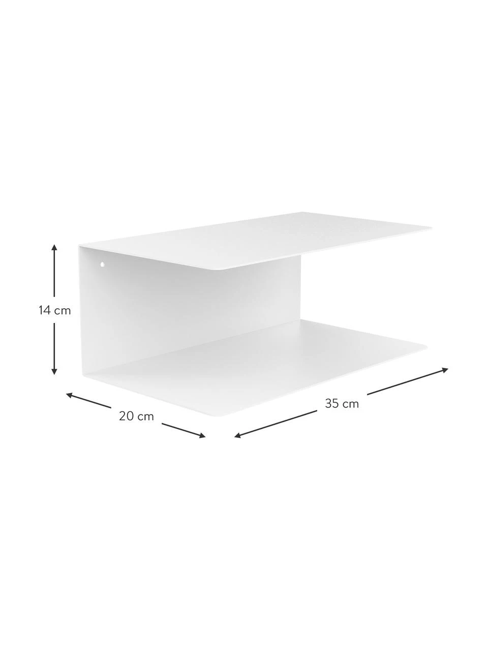 Westwing Collection Wand-Nachttisch aus Metall Neptun, 2 Stück, B 35 x H 14 cm 2 Westwing Collection Wand-Nachttisch aus Metall Neptun, 2 Stück, B 35 x H 14 cm – Bild 2