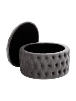 Westwing Collection XL Samt-Hocker Chiara mit Stauraum in Dunkelgrau, Ø 70 x H 42 cm 10 Westwing Collection XL Samt-Hocker Chiara mit Stauraum in Dunkelgrau, Ø 70 x H 42 cm -Schlafzimmer Verkäufe 2022 XL Samt Hocker Chiara mit Stauraum in Dunkelgrau 4